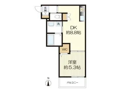 SKY GARDEN(1DK/1階)の間取り写真