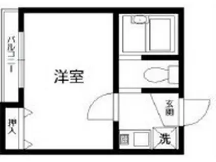アルファ三ノ輪(1K/2階)の間取り写真