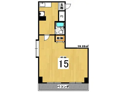 ベルビスタ(ワンルーム/3階)の間取り写真