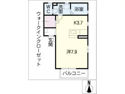 エスペランサ(1K/2階)の間取り写真