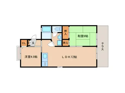 セジュールヨシダ(2LDK/1階)の間取り写真