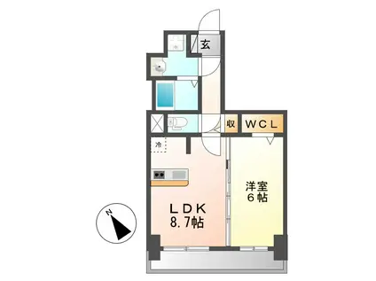 プレサンス上前津グレース(1LDK/7階)の間取り写真