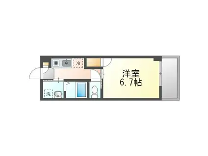 トーマス与那原II(1K/2階)の間取り写真