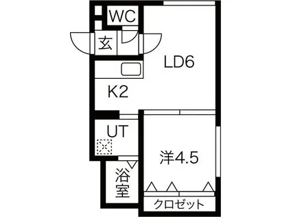 ブランノワールNORD(1LDK/5階)の間取り写真