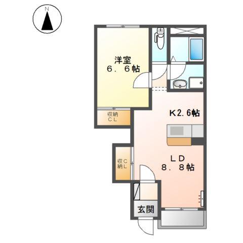 メゾンセレストA(1LDK/1階)の間取り写真
