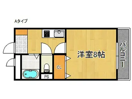 サンモール北川I(1K/2階)の間取り写真