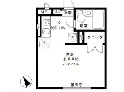 ディアコート東池袋(1K/1階)の間取り写真