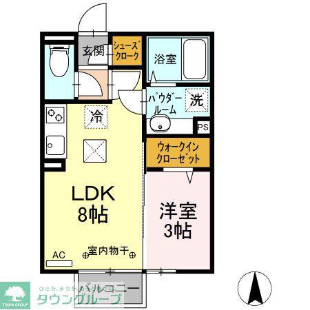 トレス・カーサ(1LDK/1階)の間取り写真
