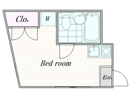 ベストマンション(ワンルーム/3階)の間取り写真