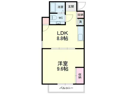 中央煉瓦館(1LDK/6階)の間取り写真