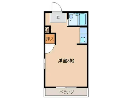 KAN0ハイツ(ワンルーム/3階)の間取り写真