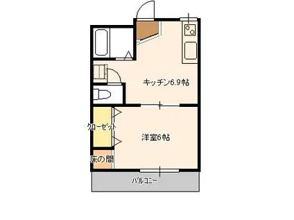 マンションリーベ(1K/3階)の間取り写真