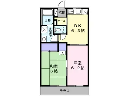 メゾン・ジュン(2DK/1階)の間取り写真