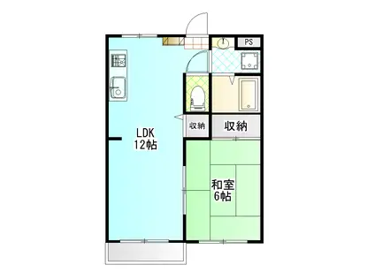 ハイツフォーレ(1LDK/2階)の間取り写真