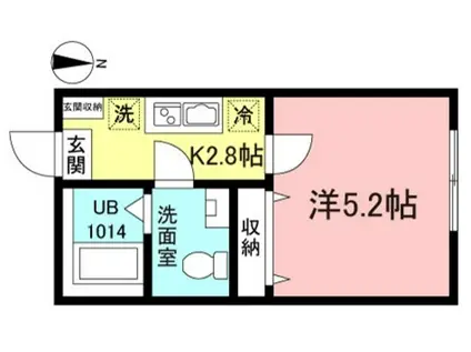 BEACHLAGOON栗木1丁目(1K/1階)の間取り写真