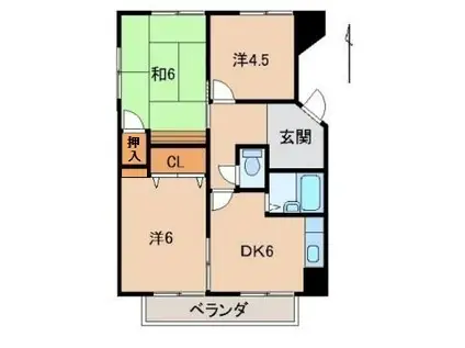 松ヶ丘コーポラス(3DK/2階)の間取り写真