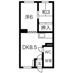 内藤パレス(2LDK/2階)の間取り写真