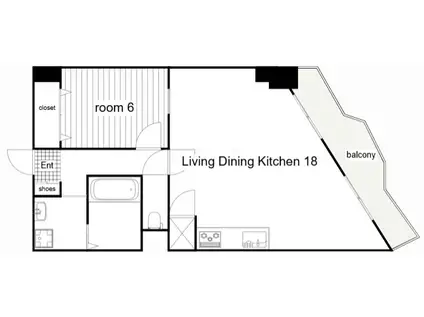 明石アーバンライフ(1LDK/7階)の間取り写真