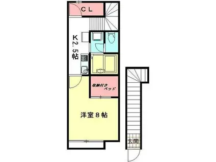 レオネクストグレープヒルC 37581(1K/1階)の間取り写真