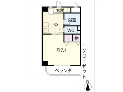 真々山房(1K/2階)の間取り写真