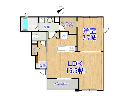 ハウス ラフランス A(1LDK/1階)の間取り写真