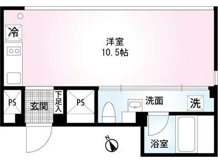 S8AP(ワンルーム/4階)の間取り写真