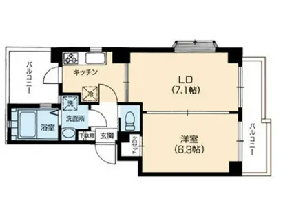 エーデルブルーメ伊興(2K/3階)の間取り写真