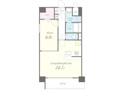 ウェルスコート錦糸町(1LDK/5階)の間取り写真