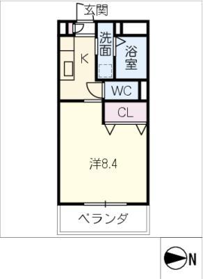 ファインテラス(1K/1階)の間取り写真