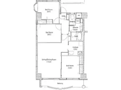 ソサエティ中野富士見町(3LDK/4階)の間取り写真
