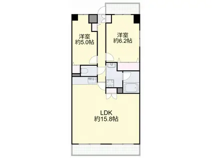 ル・サンク西市(2LDK/3階)の間取り写真