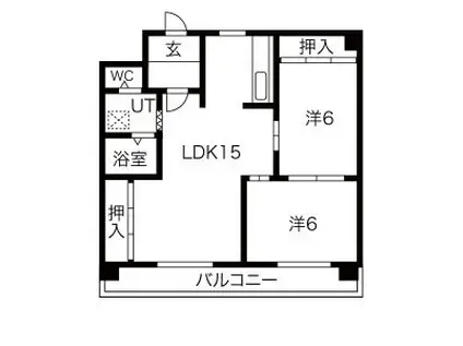コスモハイツ(2LDK/1階)の間取り写真