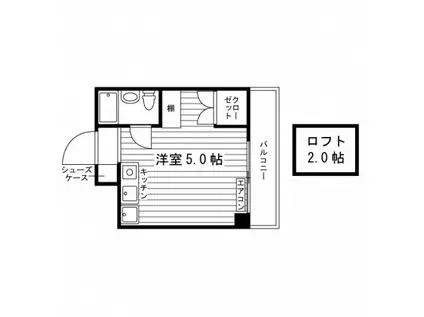 シティパレス千歳烏山PART2(ワンルーム/2階)の間取り写真