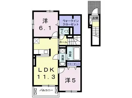 フィールドレジデンスV(2LDK/2階)の間取り写真