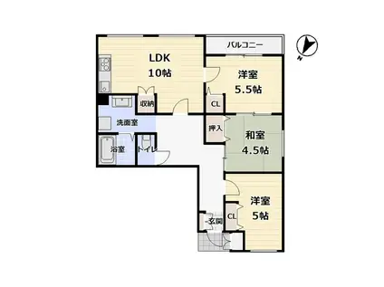 SHRIKE シュライク(3LDK/3階)の間取り写真