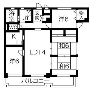 メゾン丸山(4LDK/4階)の間取り写真