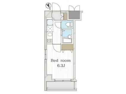 グランヴァン横濱ビアンコーヴォ(1K/4階)の間取り写真