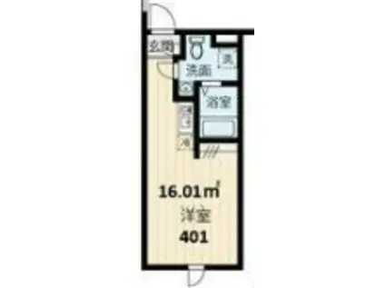 上石神井マンション(1K/4階)の間取り写真