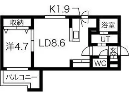 グラマシー(1LDK/2階)の間取り写真