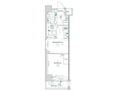 アンベリール マーロ北綾瀬I(1DK/4階)の間取り写真