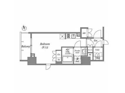CORVAL大森(ワンルーム/6階)の間取り写真