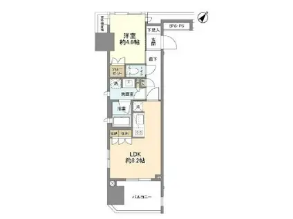 ライオンズアイル赤坂(1LDK/11階)の間取り写真