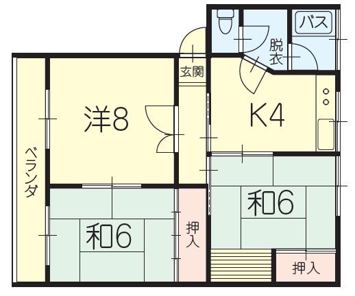 杉並ハイツ(3K/1階)の間取り写真
