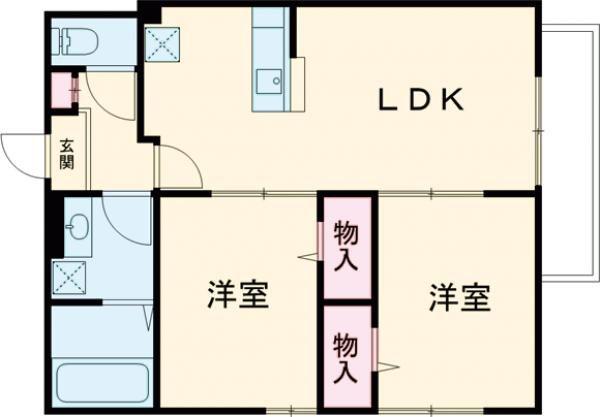 ルナメゾン(2LDK/1階)の間取り写真
