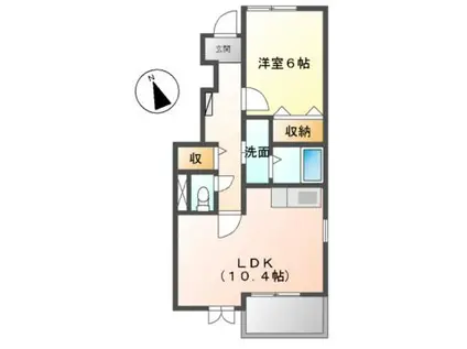 サプリング オーチャード B(1LDK/1階)の間取り写真