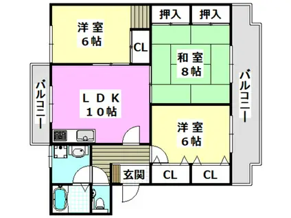 ガーデンパレス鮎川(3LDK/1階)の間取り写真
