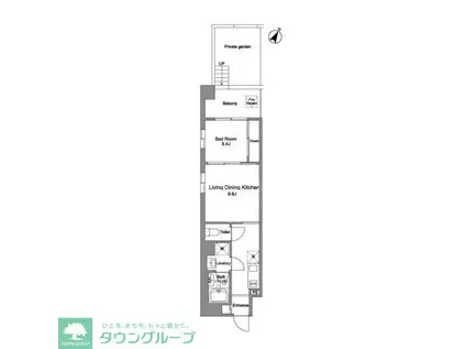 BPRレジデンス練馬富士見台(1LDK/1階)の間取り写真