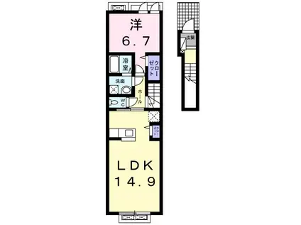 ベル モーデ(1LDK/2階)の間取り写真