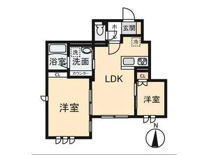 クレールムサシ(1SLDK/1階)の間取り写真