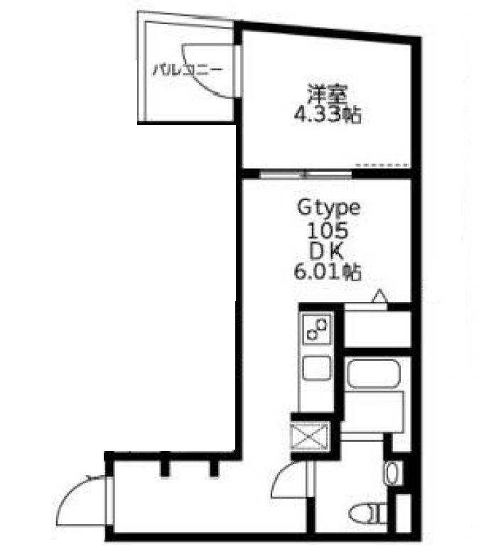 U RESIDENCE武蔵小山(1DK/3階)の間取り写真
